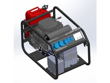 Rámová profesionální elektrocentrála Honda SP 10 HP AVR s podvozkem
